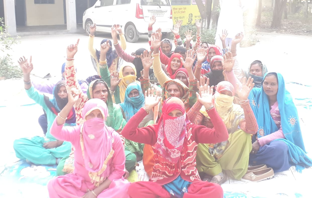 Protests by women for drain construction
