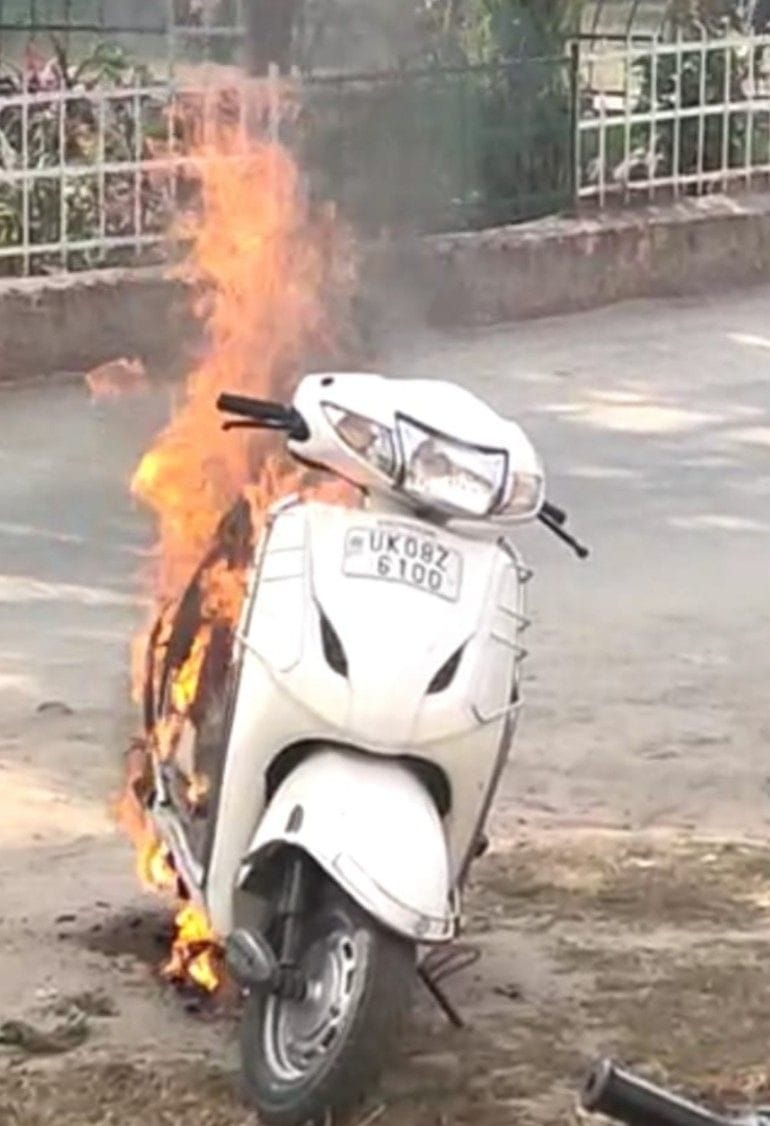 Scooty becomes fireball, stampede in hospital