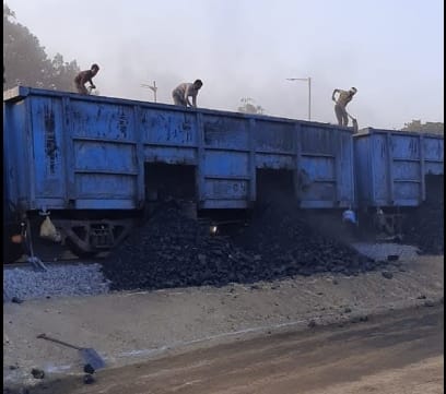 58 bogie goods train reached Bhopatpur with consignment of coal