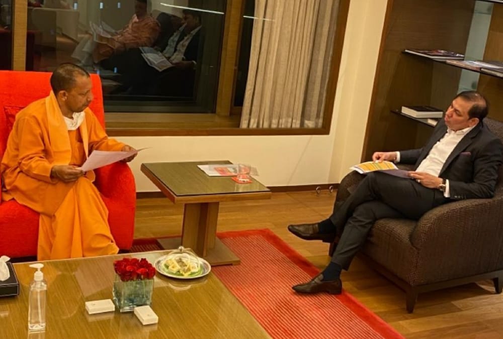 CM Yogi Aditynatah meets to Adani for investment in Uttar Pradesh.