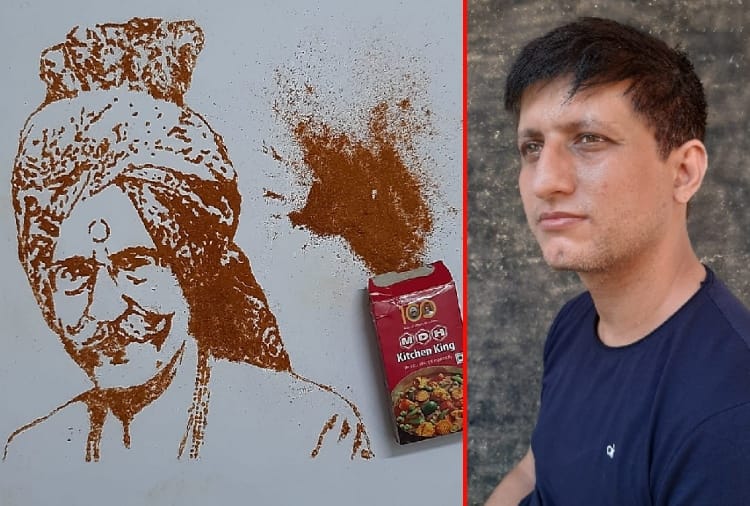 MDH Owner Dharampal Gulati Death News: Varun Tandon paid tribute to owner of MDH Mahashay Dharampal Gulati by making his portrait using spices