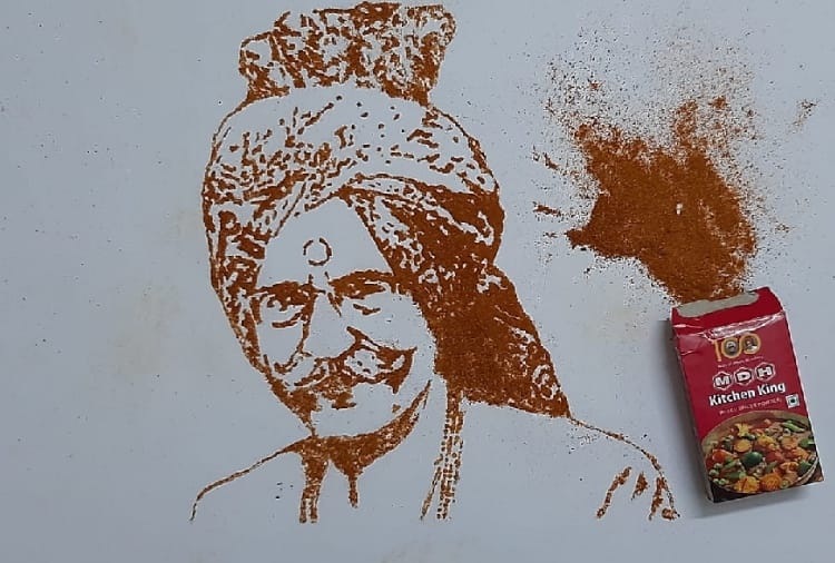 MDH Owner Dharampal Gulati Death News: Varun Tandon paid tribute to owner of MDH Mahashay Dharampal Gulati by making his portrait using spices