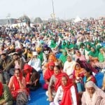 सिंघु बॉर्डर पर किसानों का आंदोलन।