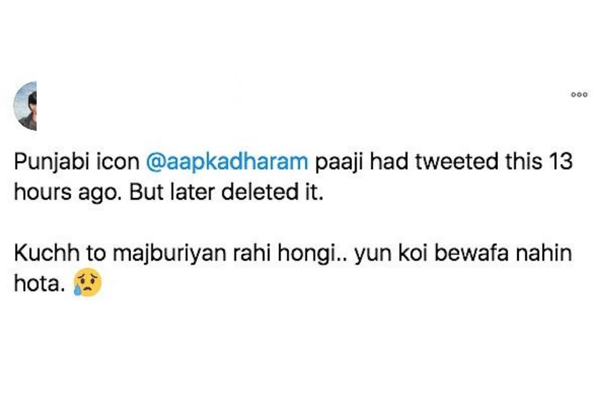 Dharmendra Deletes his Tweet support Farmers Protest