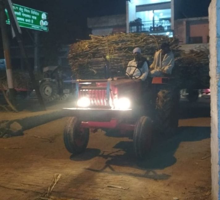Farmer chills at mill gate all night in winter