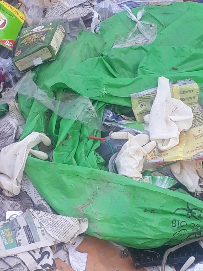 medical waste through in open place, people angry