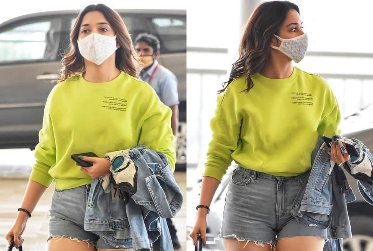 tamannaah bhatia get ready for samantha akkineni talk show in black shimmery outfit