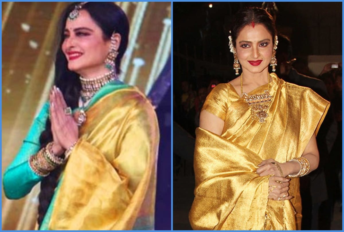 Rekha sridevi aishwarya rai Bollywood actress in yellow saree beautiful look