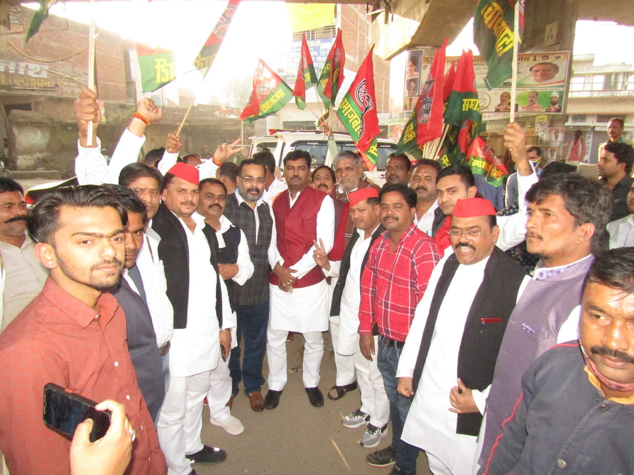 Fireworks, sweets distributed on the victory of SP candidates