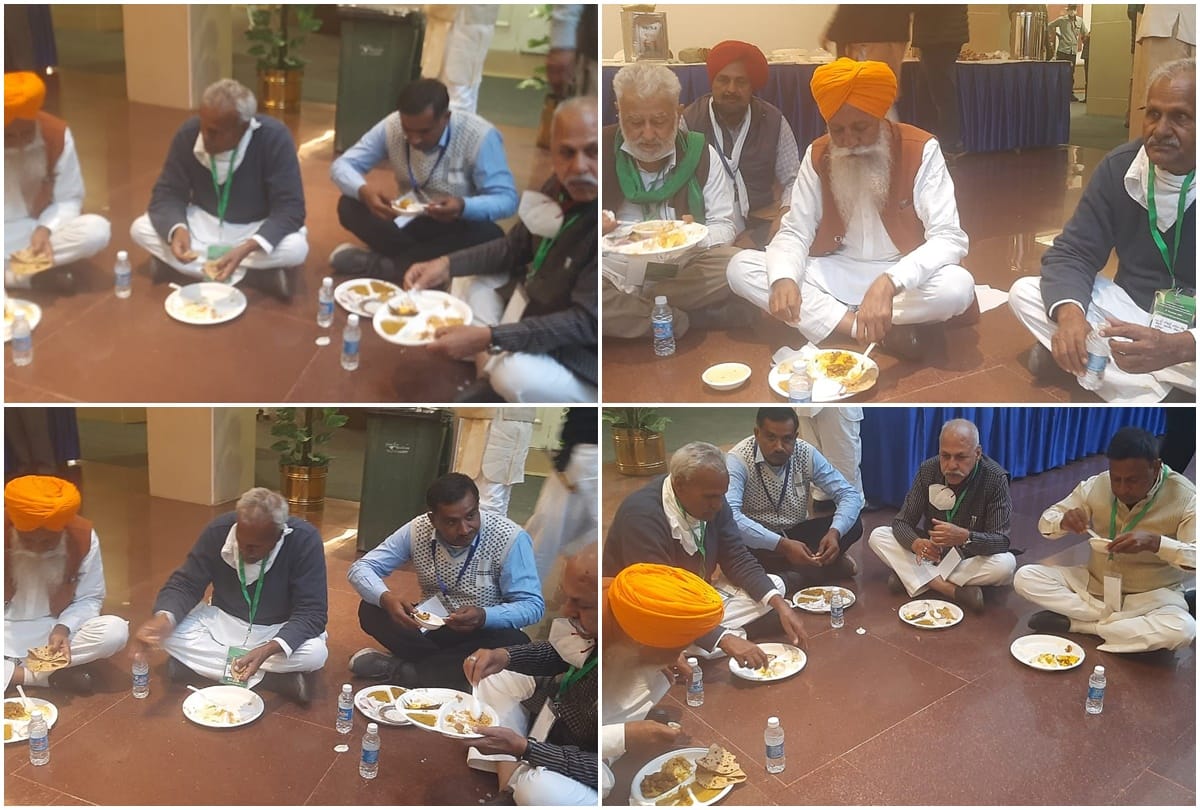Farmers did not eat government food once again carried their own lunch