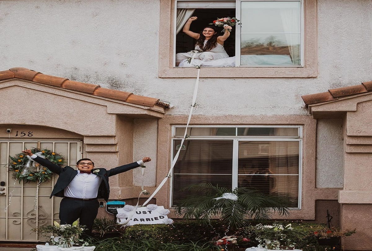 bride became coronavirus positive 3 days before the wedding then gets married in safe tangled pics goes viral