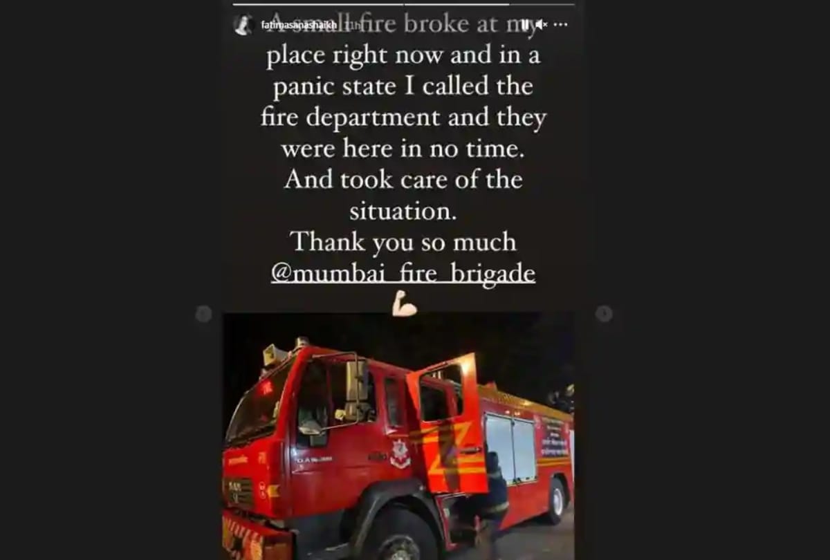 Fatima Sana Shaikh house fire breaks out actress thanks to fire department