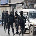Security forces in Srinagar