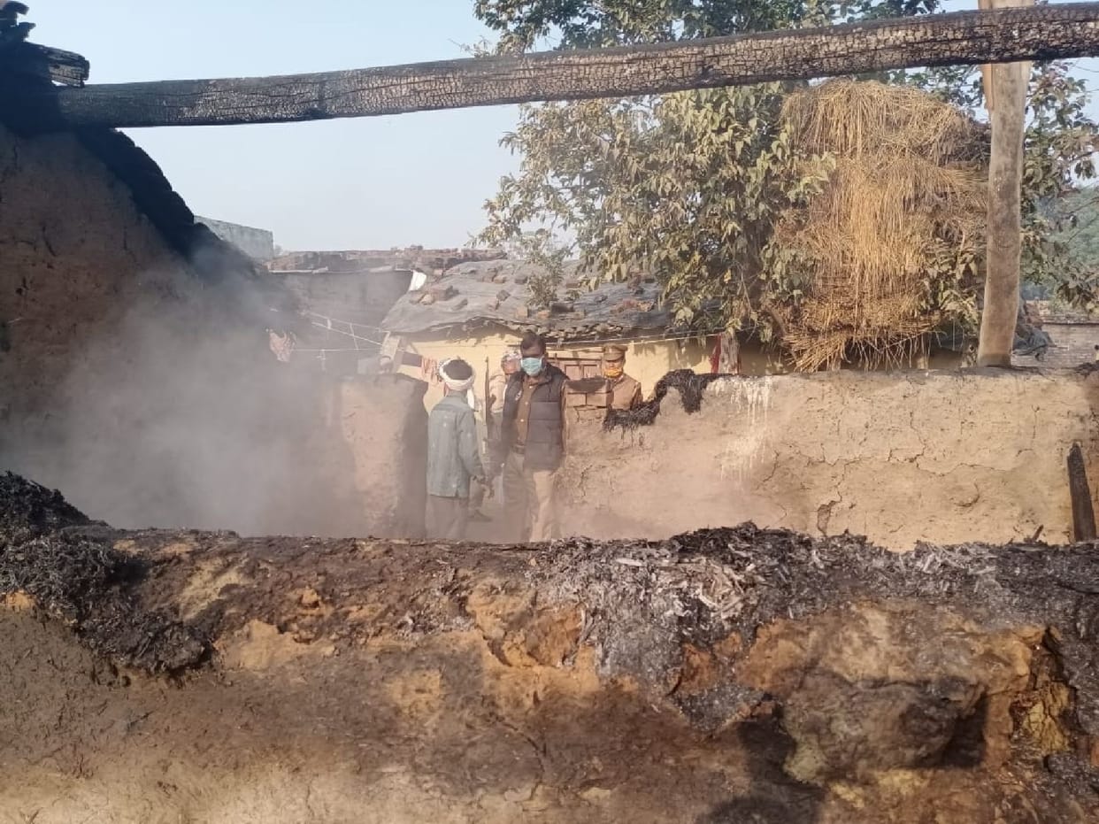 Burning thatch shed, farmer burnt alive