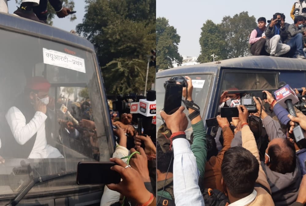 Akhilesh Yadav joins protest, lathicharge on samajwadi party activists in Lucknow.