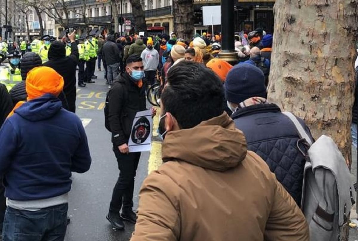 Protest in London against agricultural laws