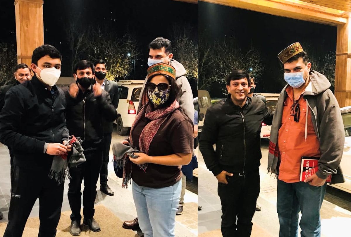 Actress Vidya Balan reached Manali with husband and children