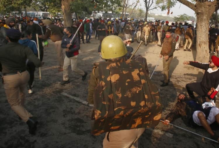 Police used water cannon and lathicharge on protesters during Bharat Bandh in Chandigarh