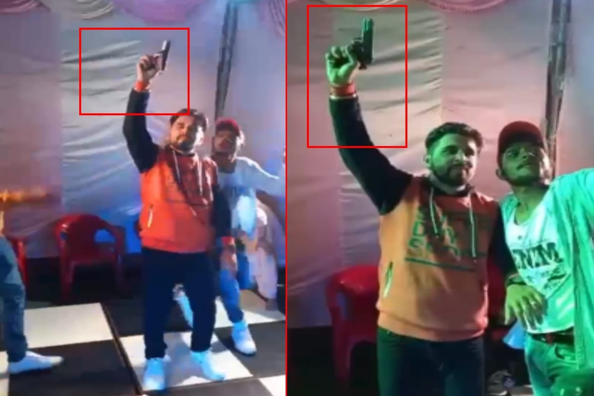 Meerut man dance with tamancha on Dj in lisari gate, video viral