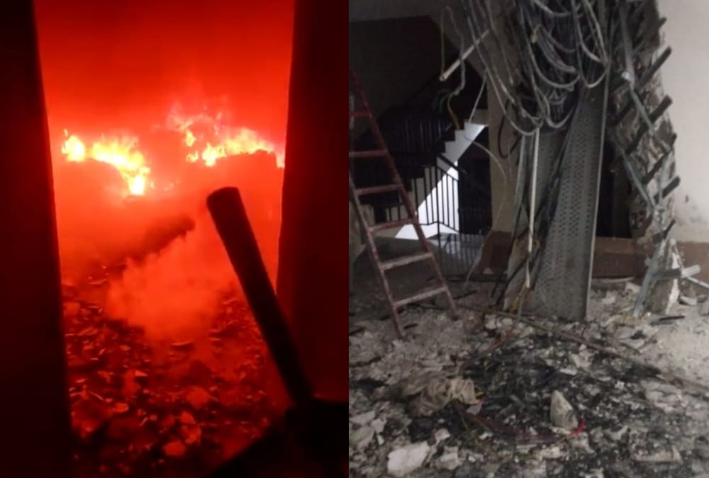 Fire in Omax R 2 tower in Lucknow.