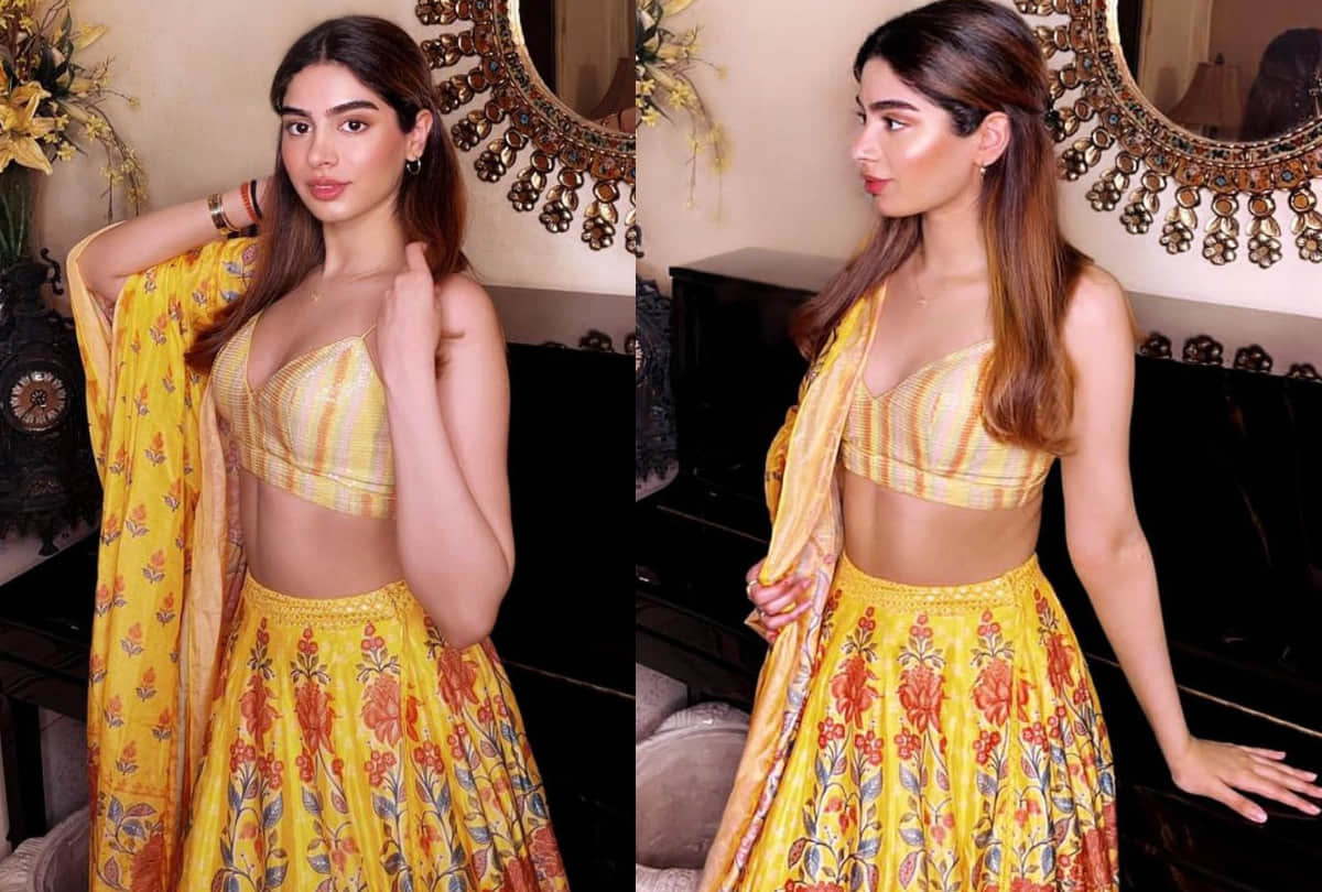 Fashion tips khushi kapoor carry slit floral dress worth rupees 13 thousand