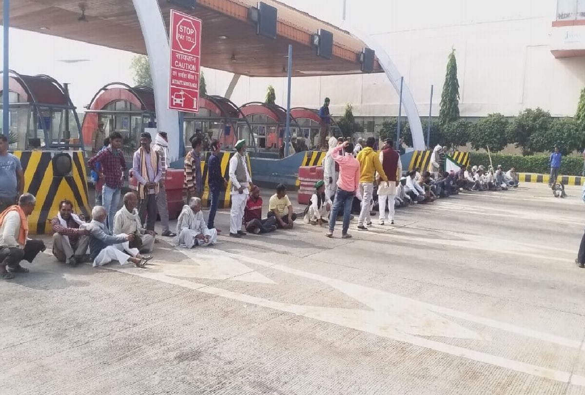 Bharat Bandh: Farmers Protest on yamuna expressway in mathura