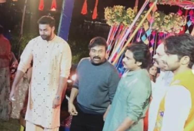 Niharika Konidela Mehendi ceremony Pawan Kalyan joins Chiranjeevi and Naga Babu