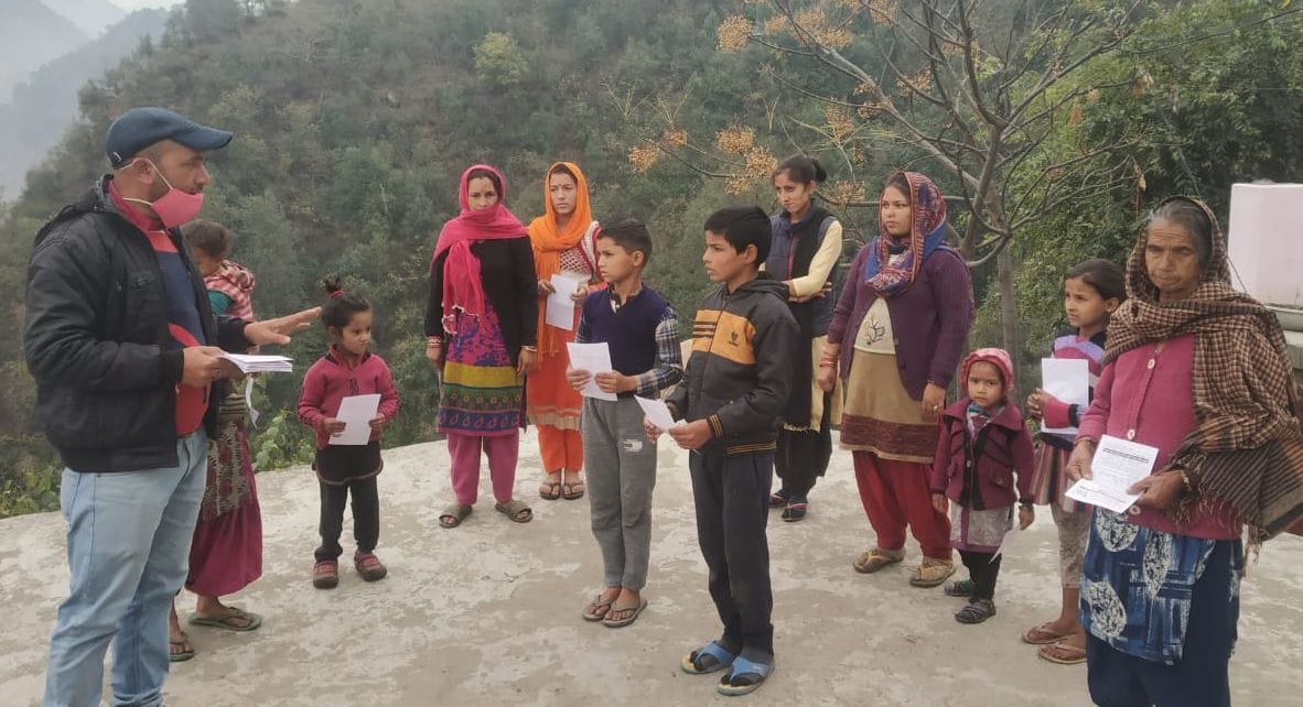 child line educate people at obri chamba