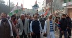 किसानों के समर्थन में प्रदर्शन करने को जाते एआईसीसी सदस्य जावेद साबरी व उनके समर्थक