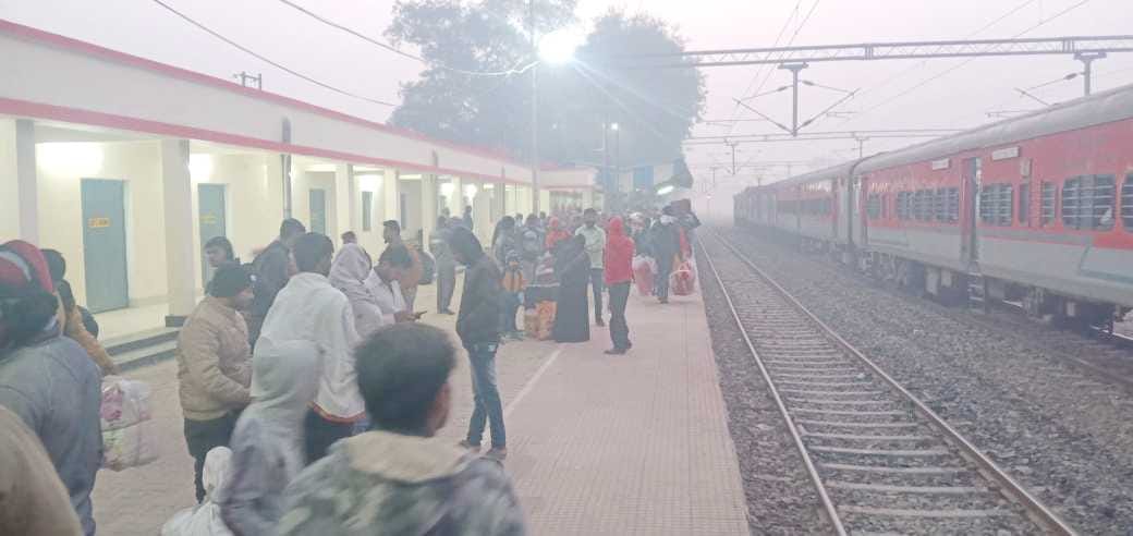 Trains were delayed for three hours due to fog