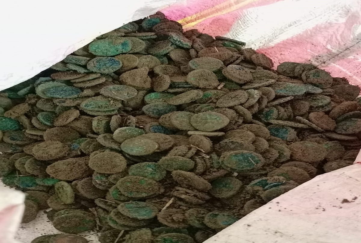 ancient coins found in mahrajganj during digging for saryu canal