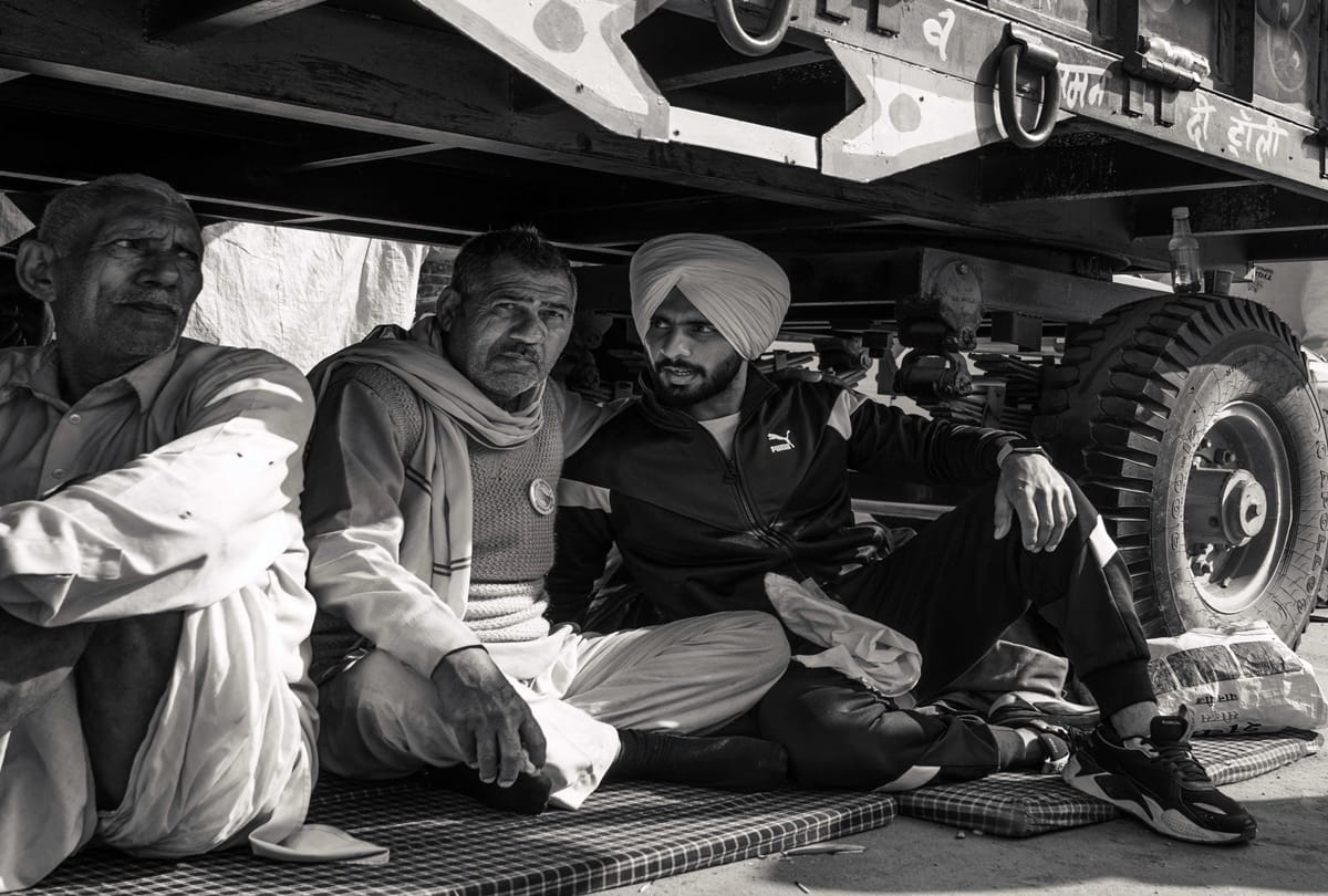 Indian cricketer Mandeep Singh takes part in farmers protest in Singhu Border