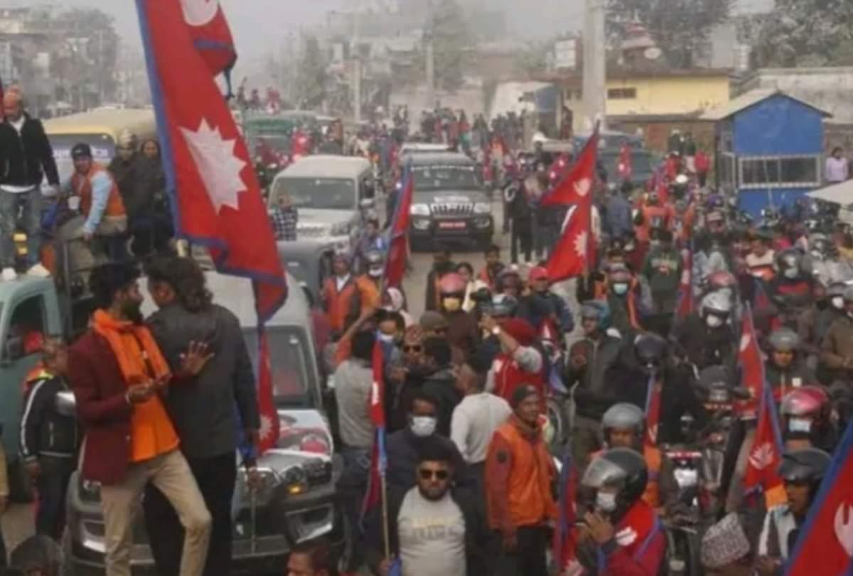 People procession in Nepal demanding to restore monarchy