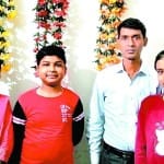 चंडीगढ़ में अपने परिवार के साथ कृष्णा।