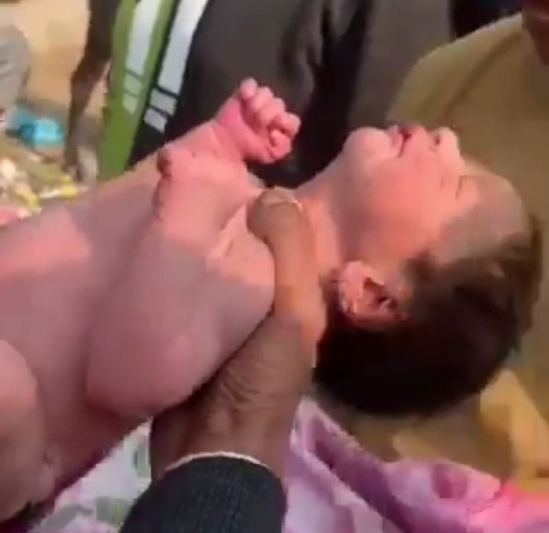 Newborn found wrapped in a sack in an empty plot