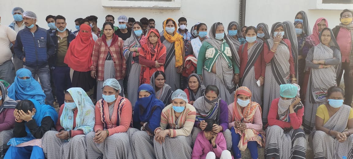 Upset health worker sit for dharana
