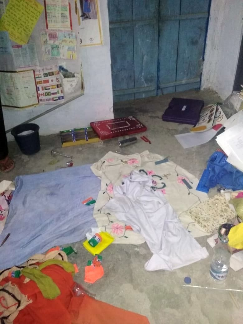 Anarchic elements vandalize the school