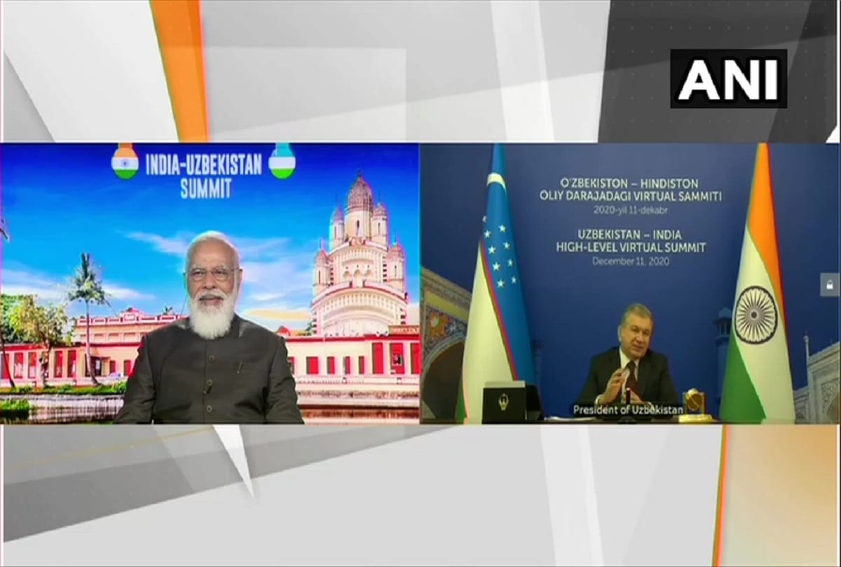 Prime Minister Narendra Modi and President of Uzbekistan Shavkat Mirziyoyev hold a virtual summit