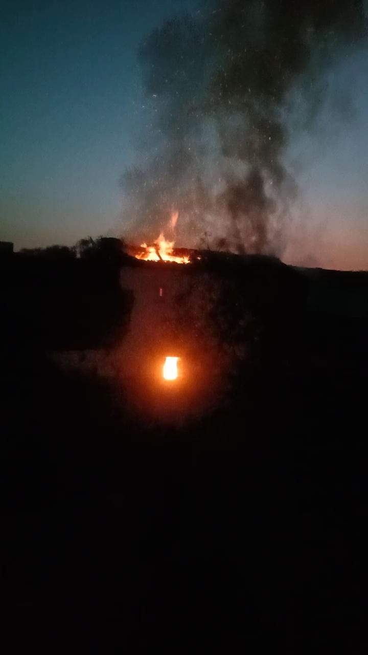 cylinder flamed in village marloni