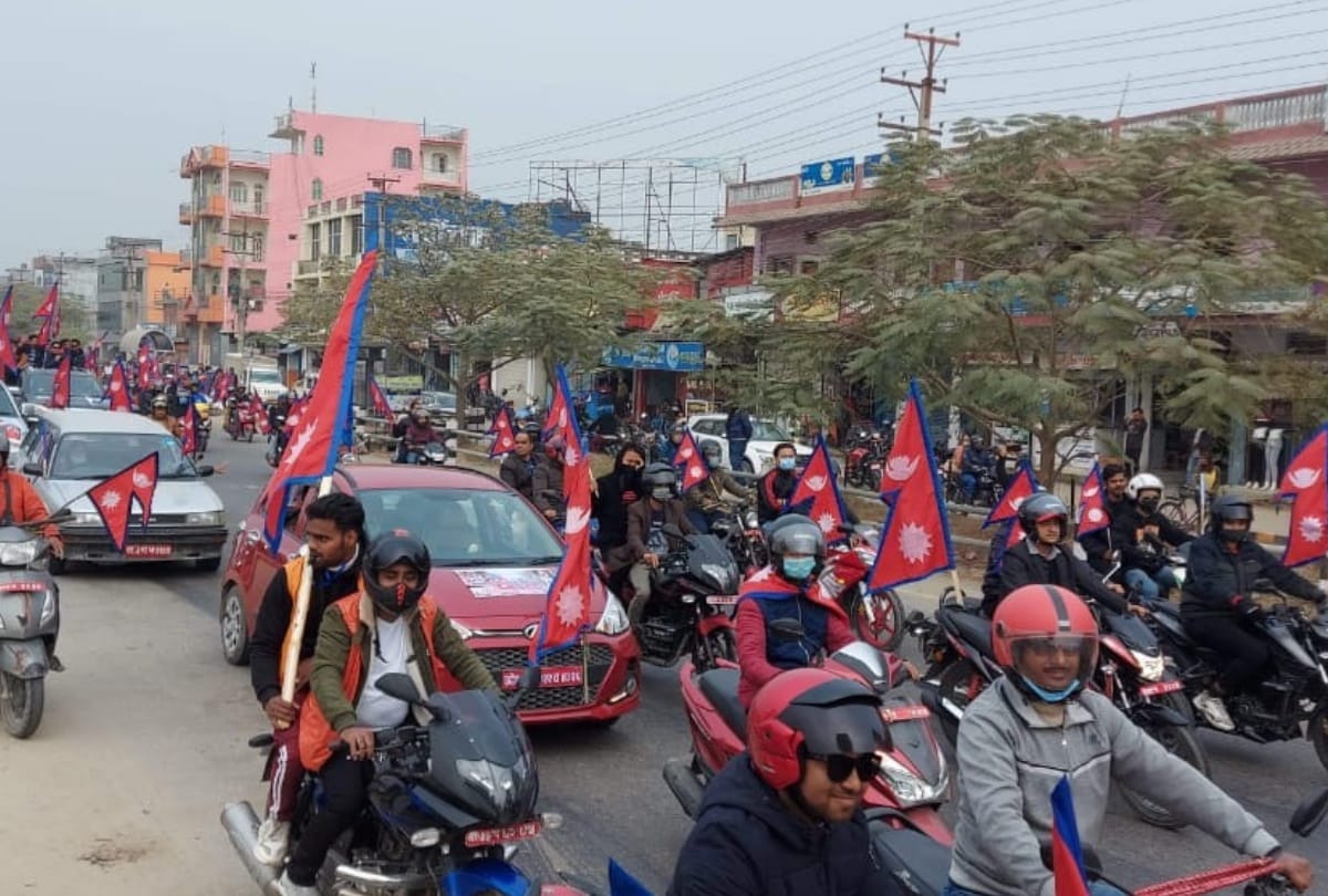 Motorcycle rally held in Nepal demanding monarchy