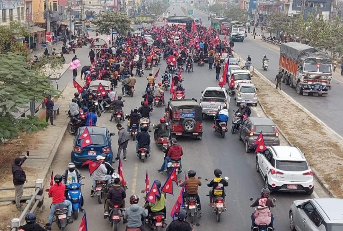 Motorcycle rally held in Nepal demanding monarchy