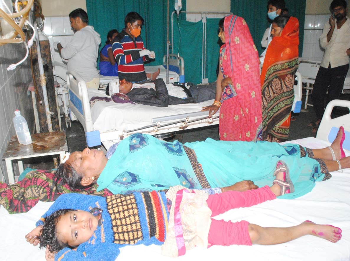 Pickup overturns to save bike rider, seven injured