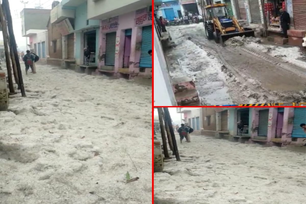 rain in many district of western UP today,heavy hailstorm in muzaffarnagar