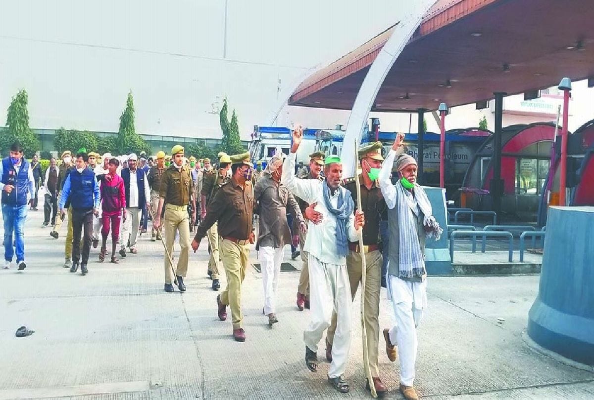 Kisan Andolan Today Latest News: farmers protest on yamuna expressway in mathura