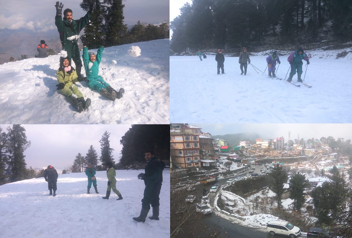 snowfall shimla: The tourists enjoyed the snow, skiing in Kufri, see pics