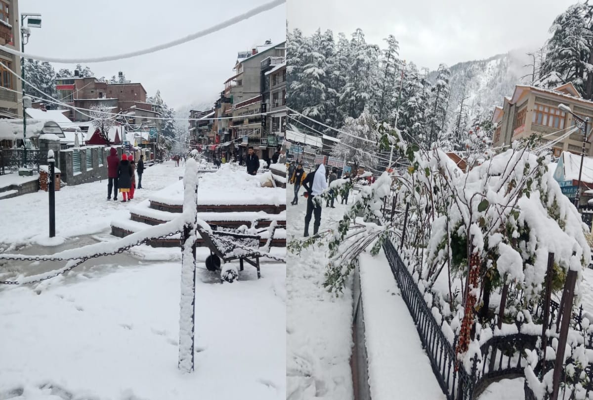 Himachal Snowfall News: heavy snowfall in state, tourists influx in manali, many roads closed