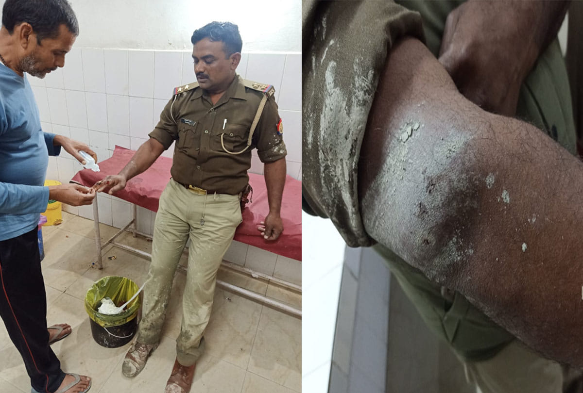 attack on Police team in hardoi