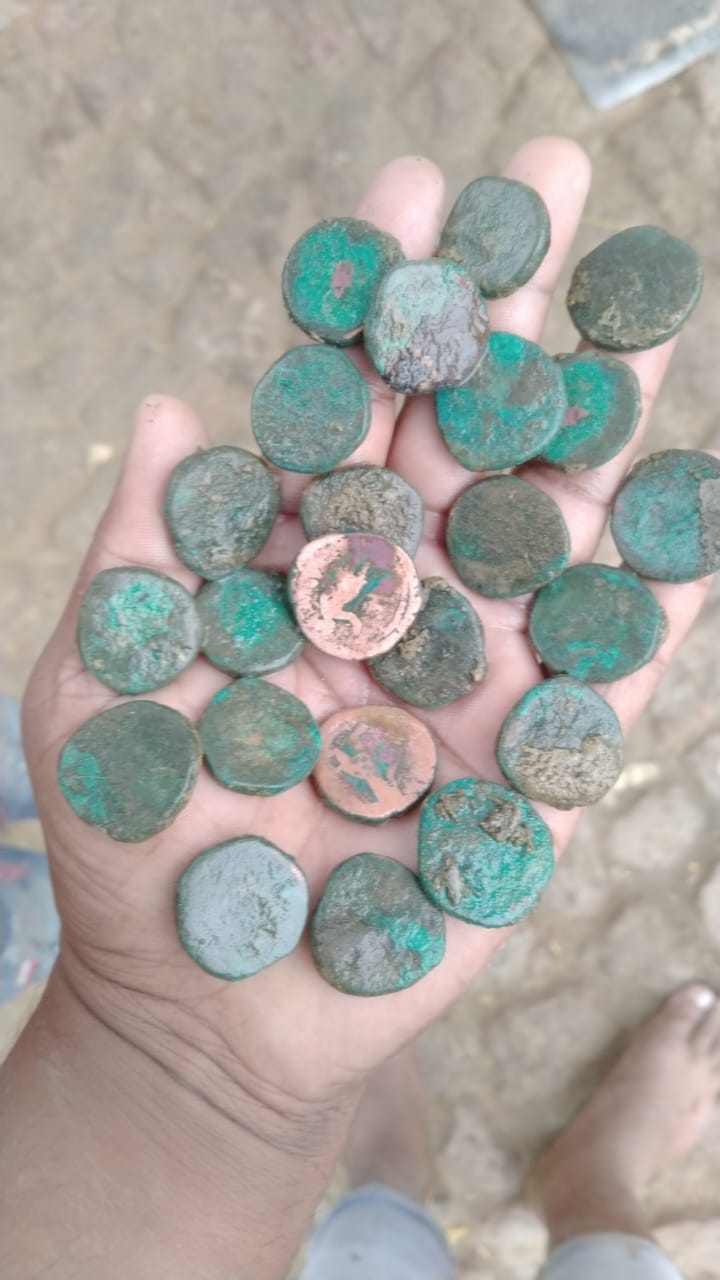 Remains of Kushan and Gupta period are inscribed on found coins DM
