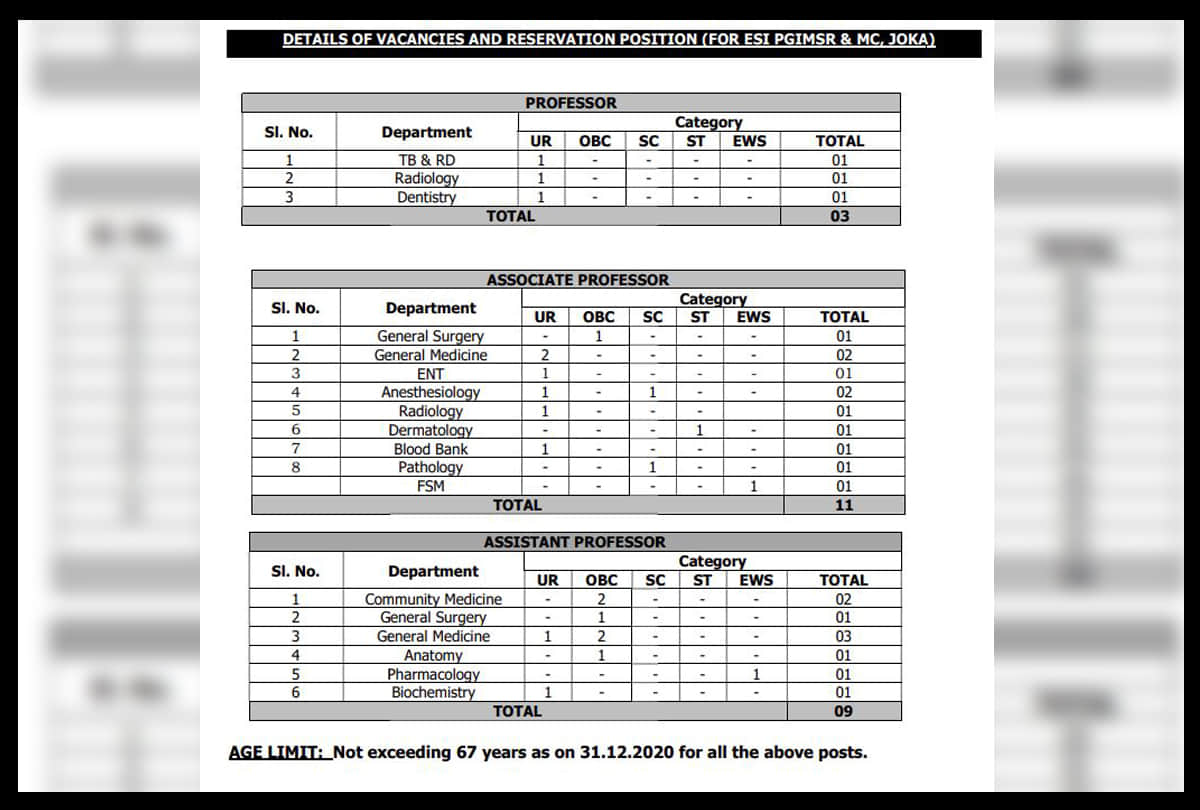 Sarkari Naukri govt jobs ESIC Recruitment 23 Teaching Vacancies