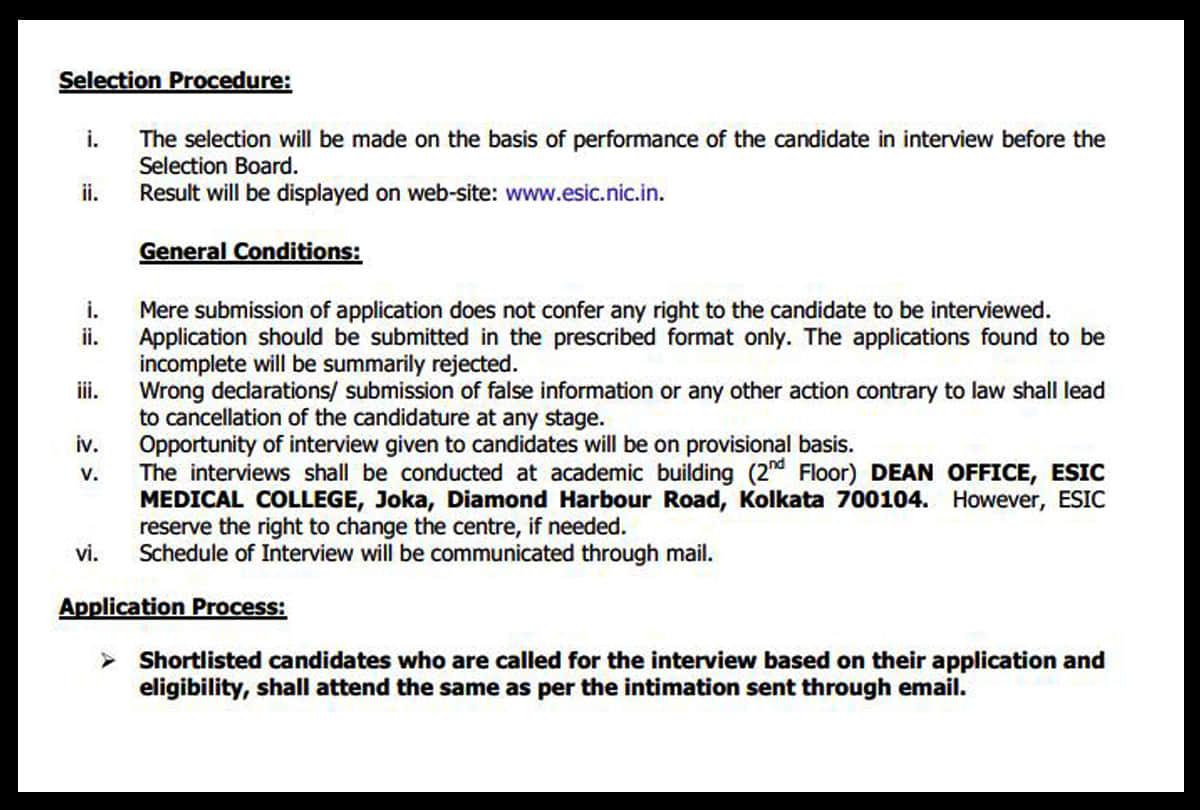 Sarkari Naukri govt jobs ESIC Recruitment 23 Teaching Vacancies